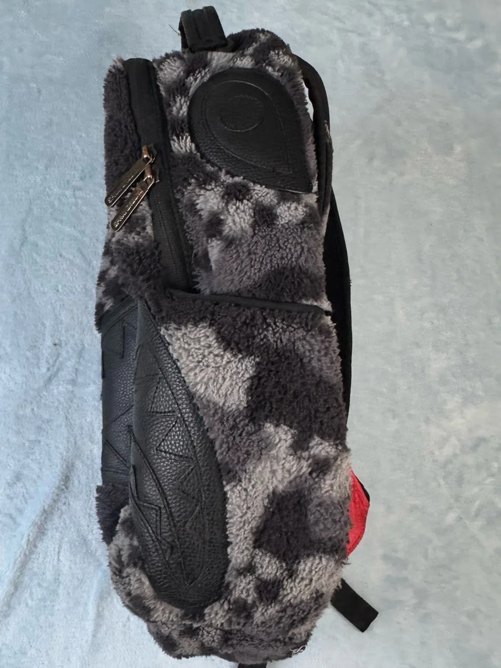 Sprayground Backpack Limited Edition Fur Sip Plush Aspen Black